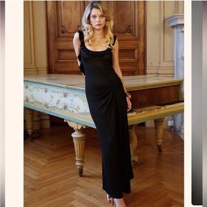 NWT Asta Resort Dress Elise Backless Ruffle Maxi in Black